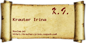 Krauter Irina névjegykártya